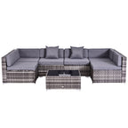 Pe Rattan Wicker Sofa Sectional Grey