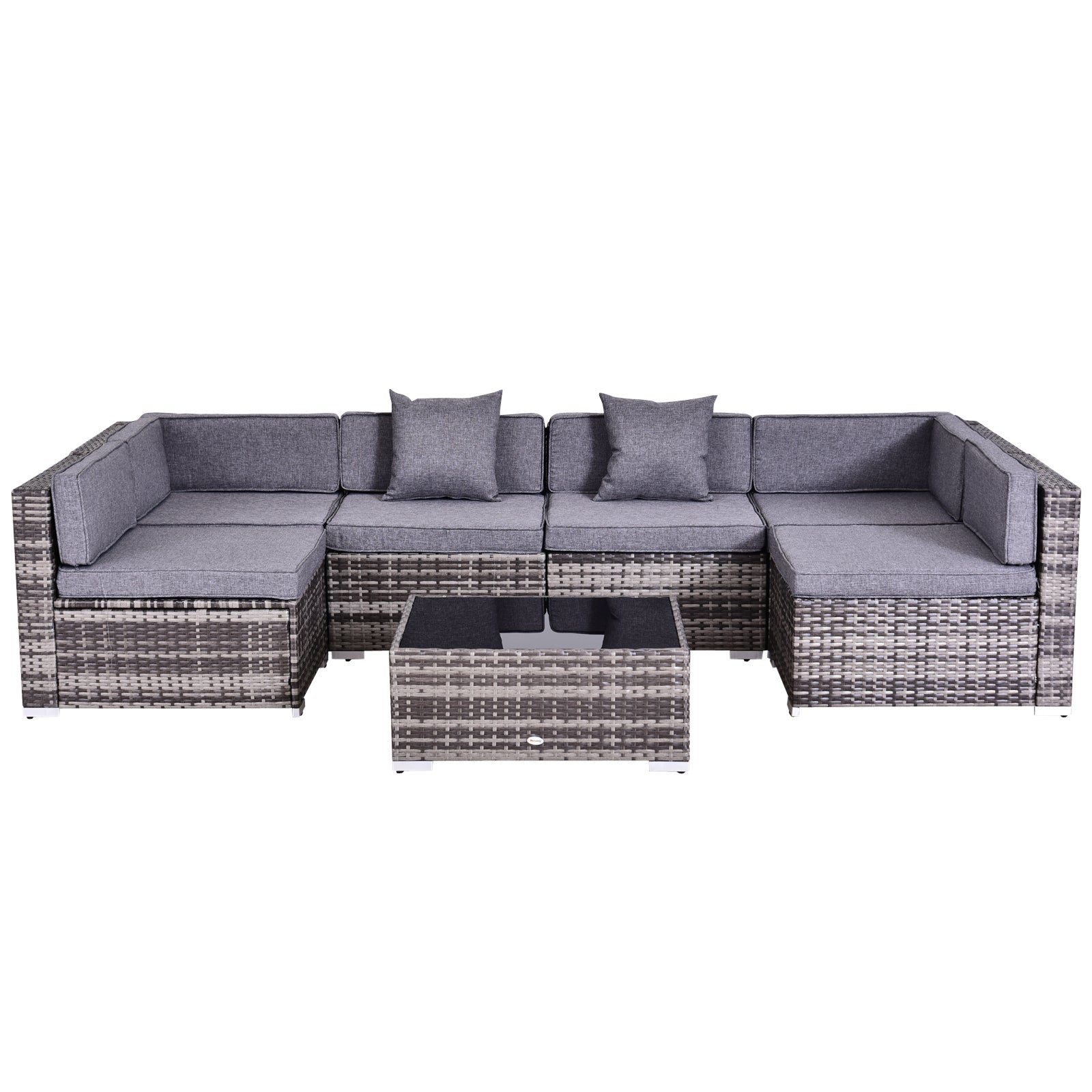 Pe Rattan Wicker Sofa Sectional Grey