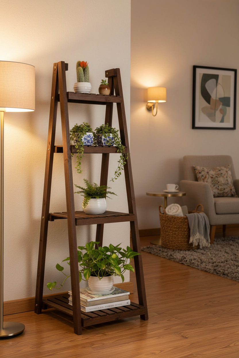 Wooden Folding Plant Stand