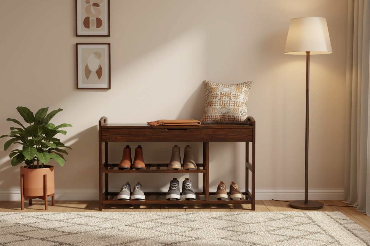 Bamboo Boot Storage Bench
