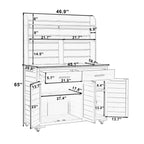 Large Garden Potting Bench with Lockable Wheel and Storage