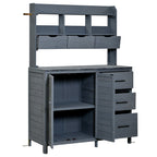 Farmhouse Patio Potting Bench, 44.6''x19.5'' Large Freestanding Garden