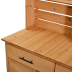Large Garden Potting Bench with Lockable Wheel and Storage