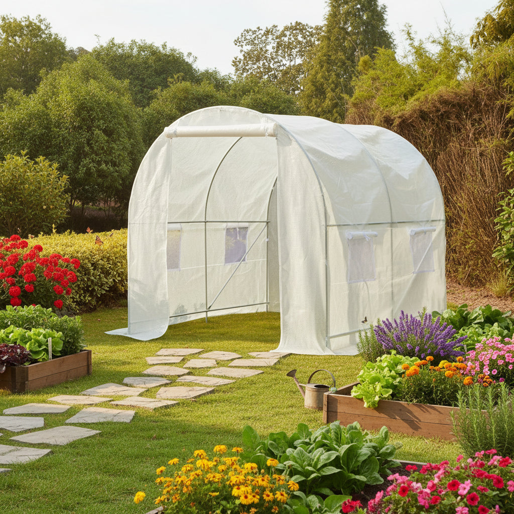 Outsunny 8.2x6.6x6.6ft Walk-in Tunnel Greenhouse Garden Warm House