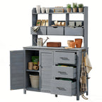 Farmhouse Patio Potting Bench, 44.6''x19.5'' Large Freestanding Garden