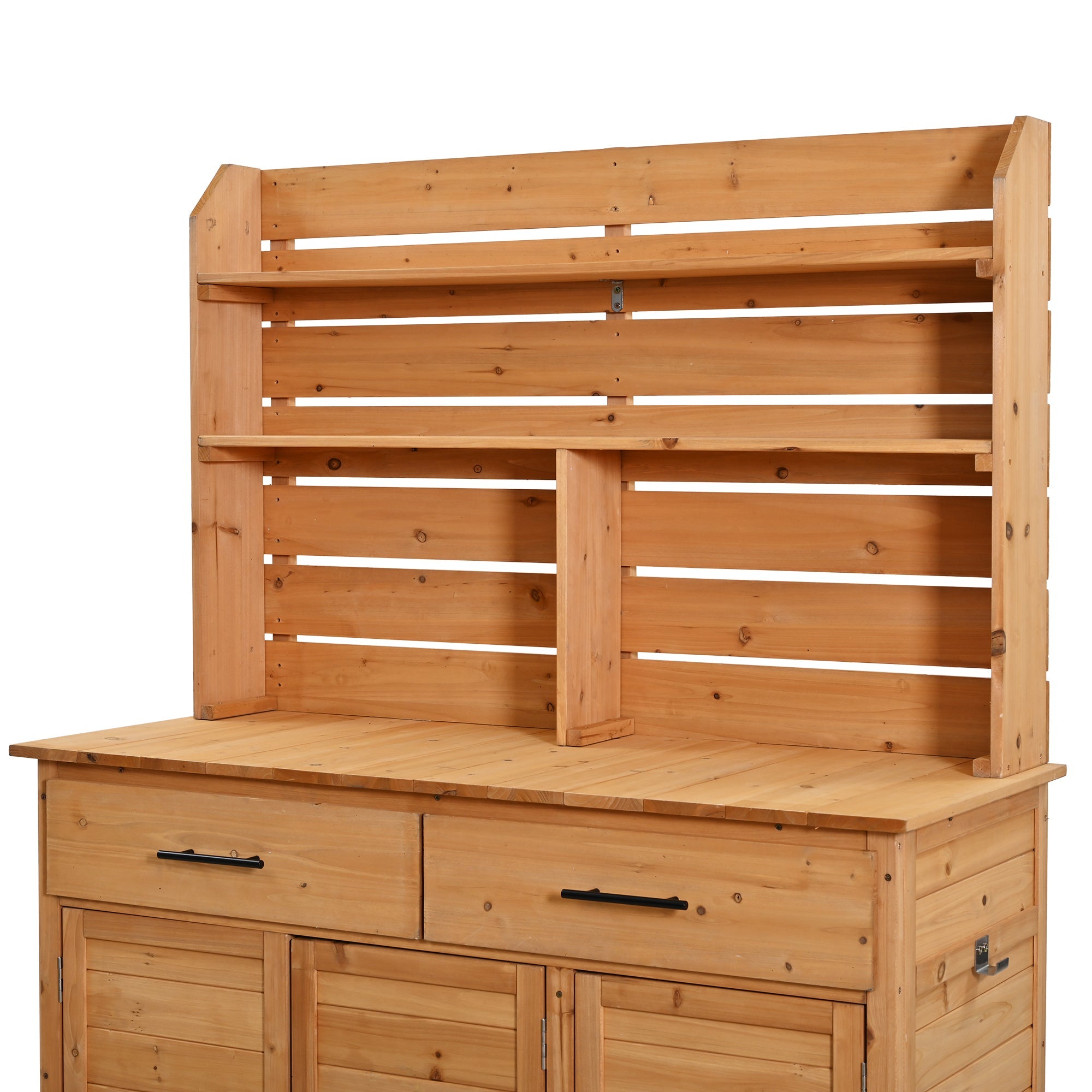 Large Garden Potting Bench with Lockable Wheel and Storage
