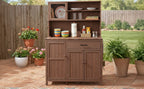 Potting Bench with Hutch, 65' H Solid Fir Wood Garden Workstation,