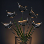 Bird-shaped self-watering globes