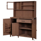 Potting Bench with Hutch, 65' H Solid Fir Wood Garden Workstation,
