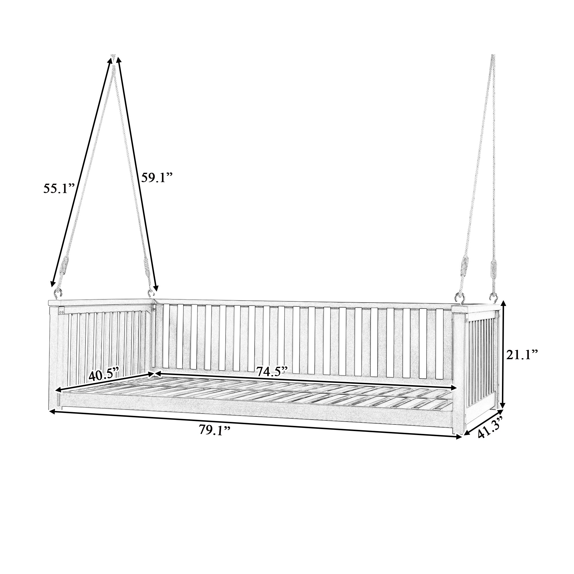 Minimalist Twin Size Garden Swing Bed