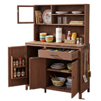 Potting Bench with Hutch, 65' H Solid Fir Wood Garden Workstation,