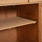 Large Garden Potting Bench with Lockable Wheel and Storage