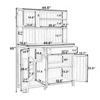 Potting Bench with Hutch, 65' H Solid Fir Wood Garden Workstation,